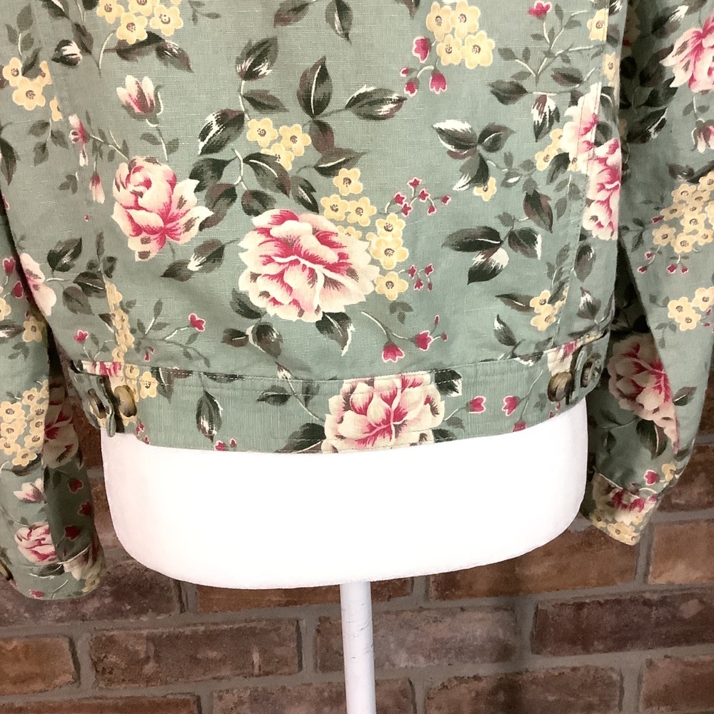 TALBOTS Floral Linen Jacket 6 - Picture 4 of 10